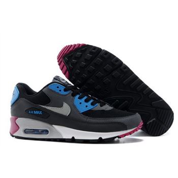 Nike Air Max 90 Mens Shoes Black Silver Blue New Netherlands
